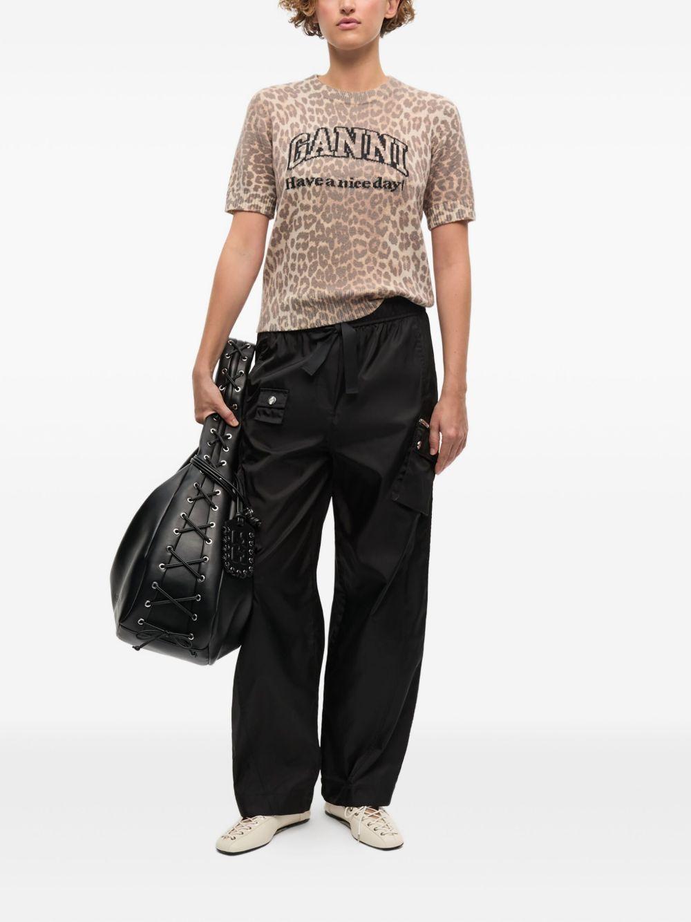 Leopard Wool Mix T-shirt K2500 943 GANNI