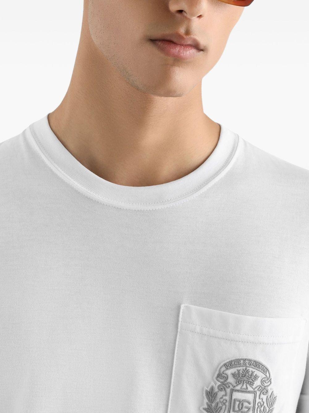 Cotton T-shirt with embroidery G8RA2Z G7PZEW0800 DOLCE & GABBANA