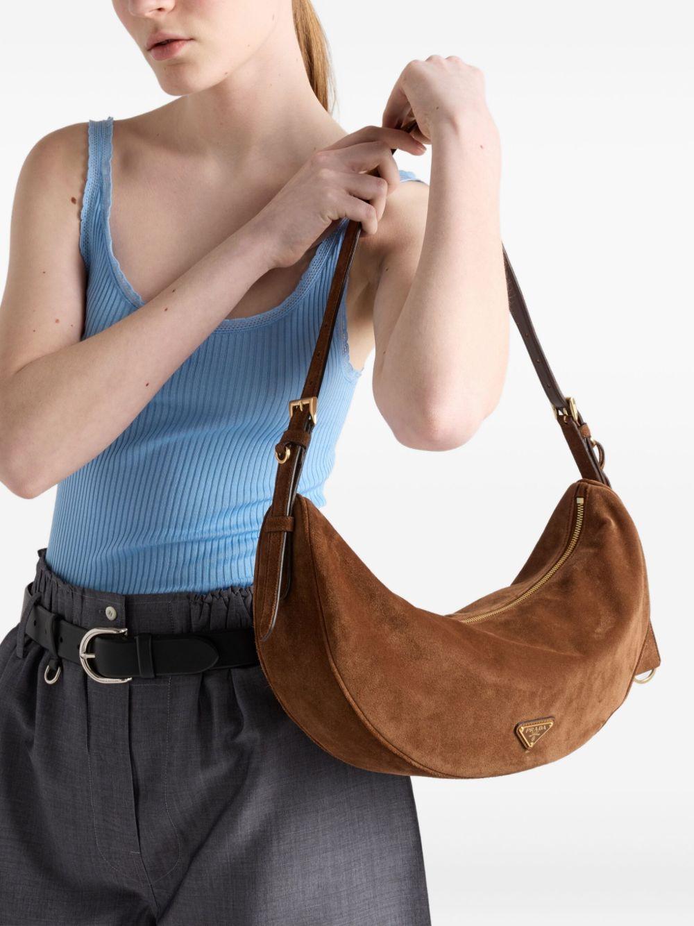 Demi-lune large suede shoulder bag 1BC2552C4S V-OVOF0324 PRADA