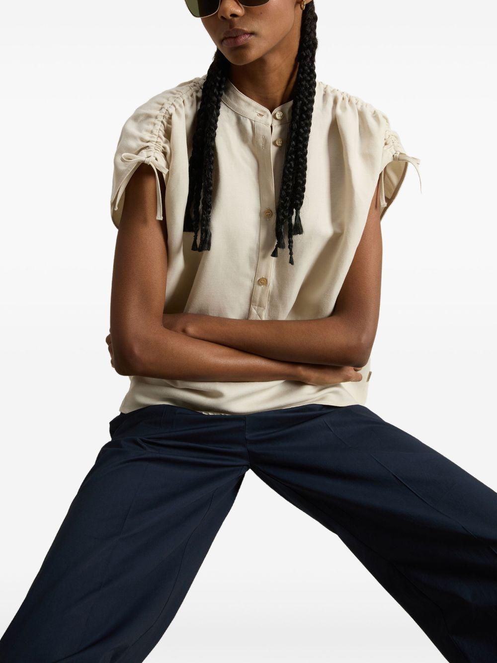Shirt with gathers on sleeves CFWWSI0215FRUT3043 8867 WOOLRICH