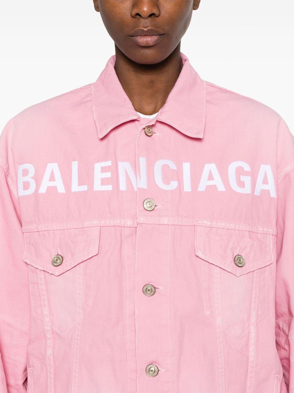 Logo-embroidered denim jacket<BR/><BR/><BR/> 823408 TRWA92014 BALENCIAGA