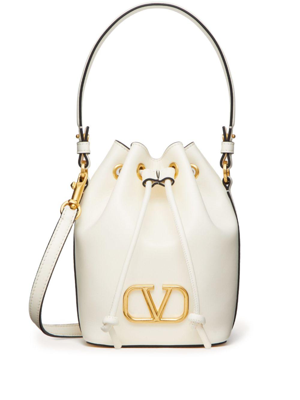 Mini VLogo Signature leather bucket bag<BR/><BR/><BR/> 6W2P0Z44VNL 098 VALENTINO GARAVANI