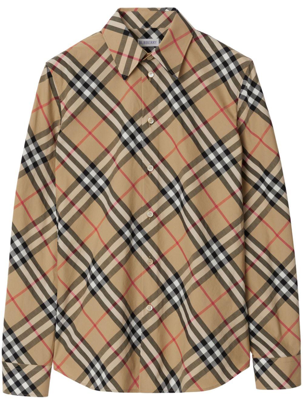 Check-pattern cotton shirt<BR/><BR/><BR/> 8087629 B9368 BURBERRY