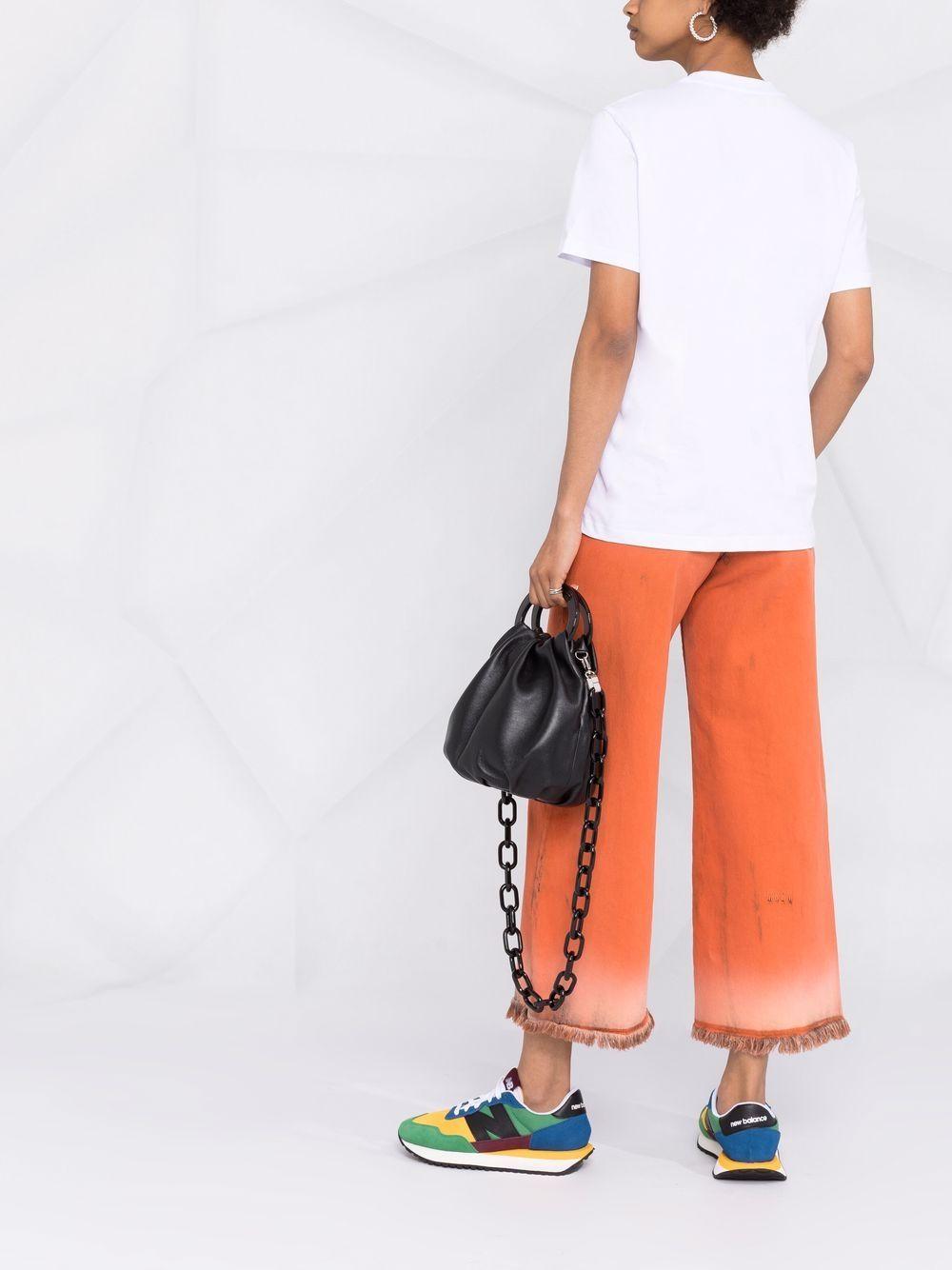 Bright-white/black cotton logo-print short-sleeved T-shirt 2000MDM510 20000201 MSGM