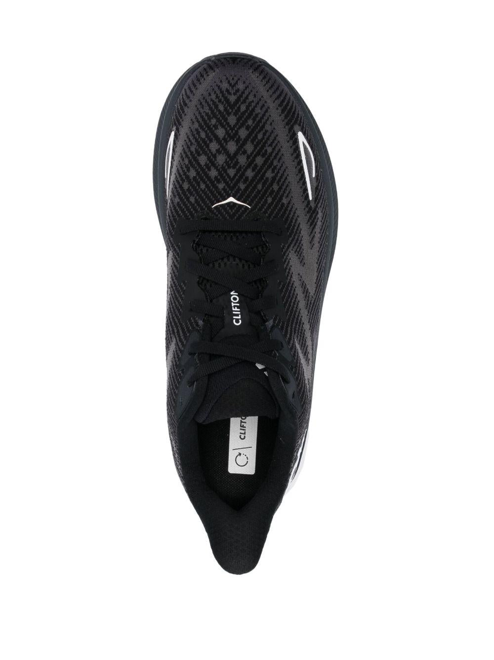 Clifton 9 lace-up sneakers<BR/><BR/><BR/> 1127895 M CLIFTON 9BWHT HOKA ONE ONE