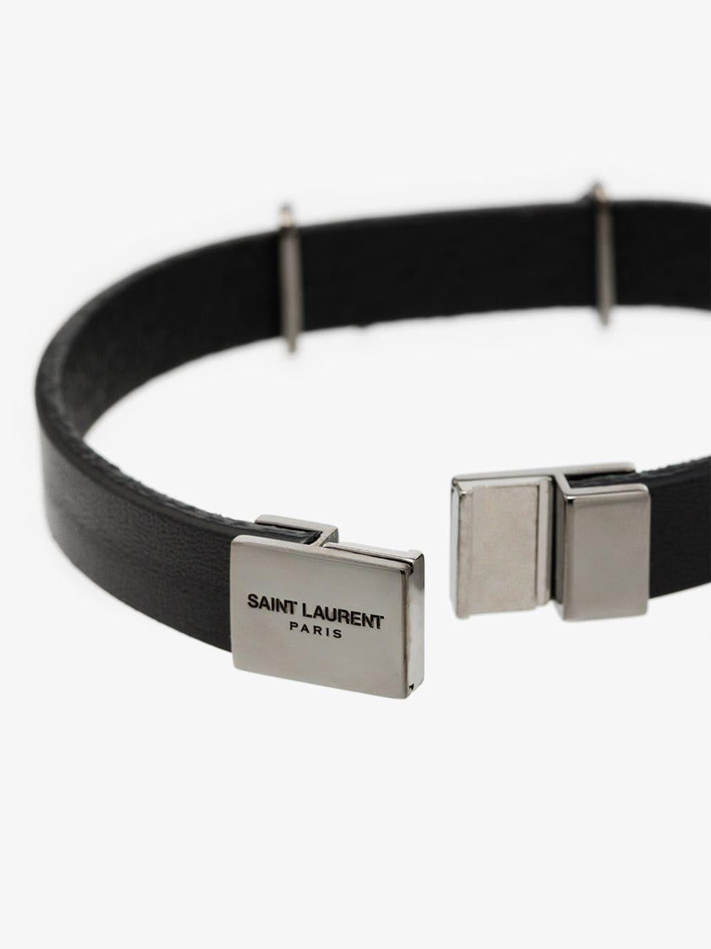 Opyum bracelet in smooth leather and metal 5593550IH0R 1000 SAINT LAURENT