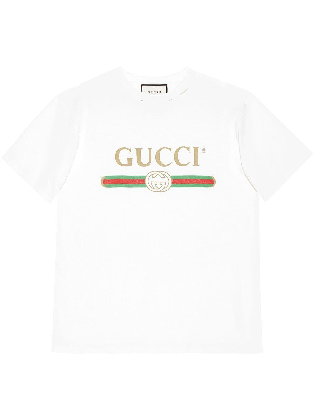 Oversize T-shirt with Gucci logo 457095 X5L899234 GUCCI