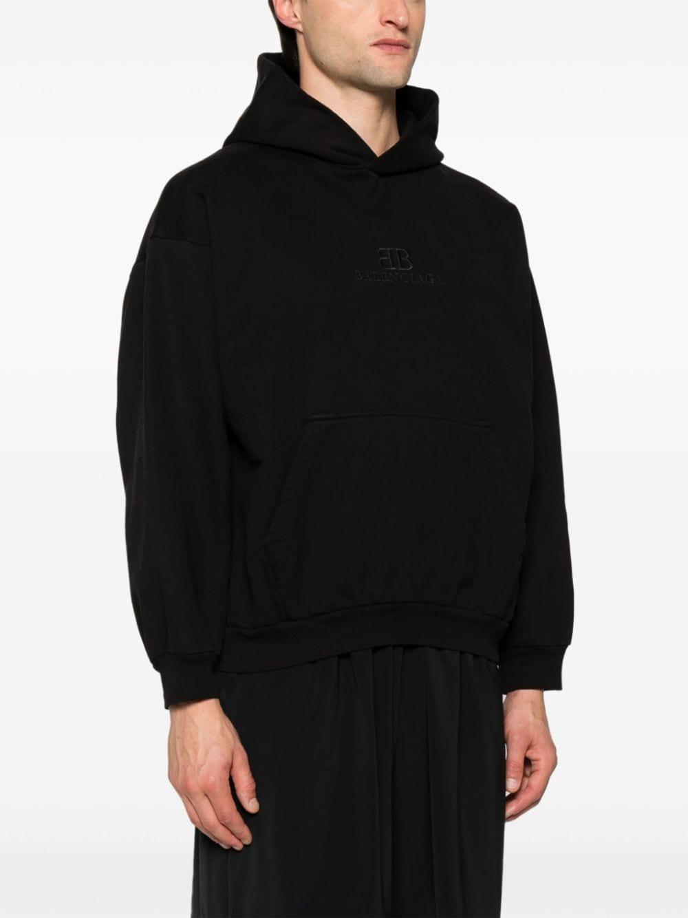 Logo-embroidered cotton hoodie<BR/><BR/><BR/> 767877 TQVS92020 BALENCIAGA