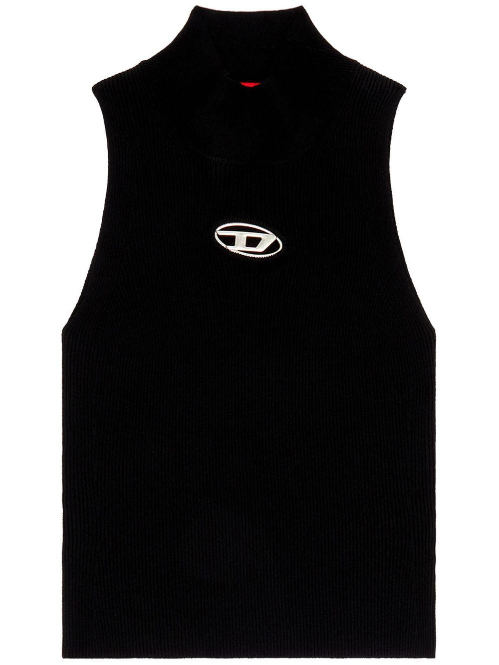 M-Onervax logo-plaque mock-neck top A13020 0DLAX9XX DIESEL