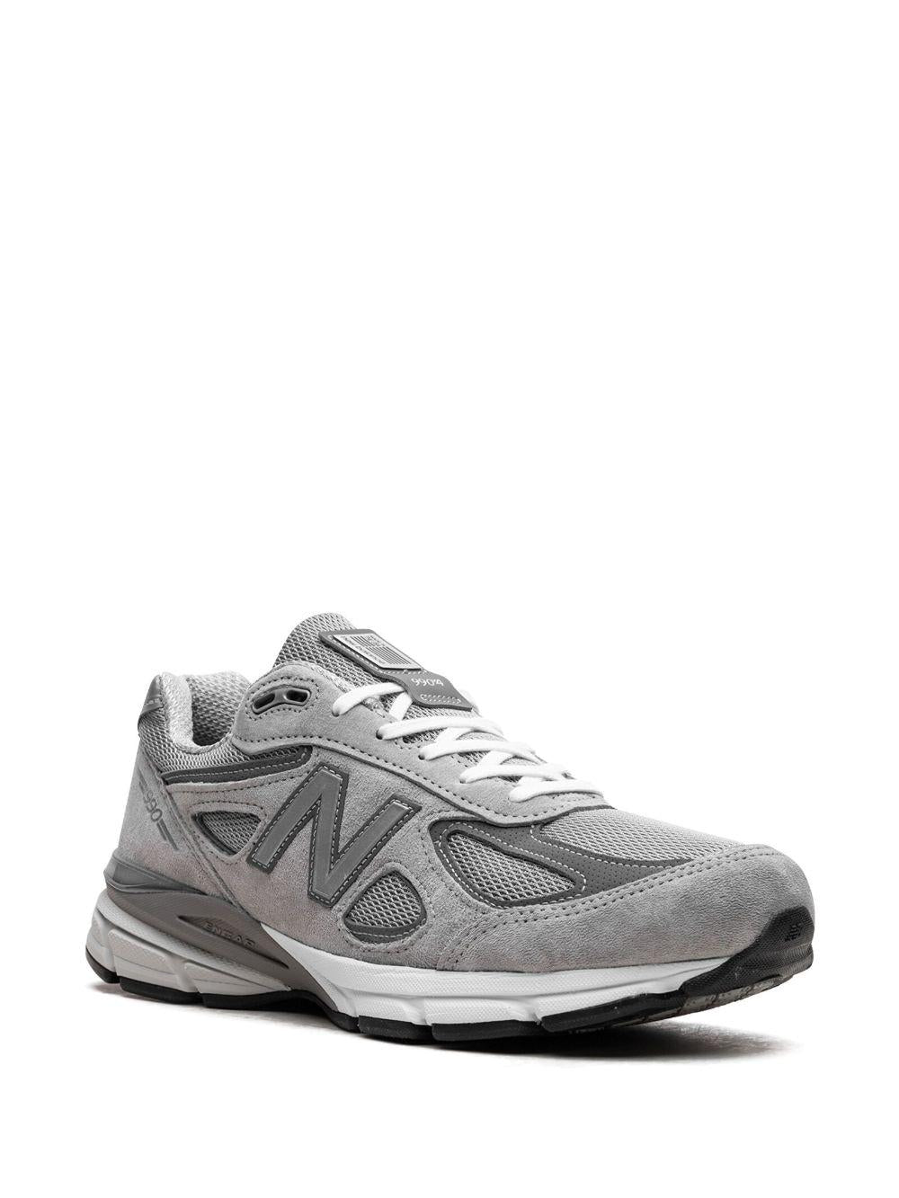 Made in USA 990v4 leather sneakers<BR/><BR/><BR/> U990GR4 GREY NEW BALANCE