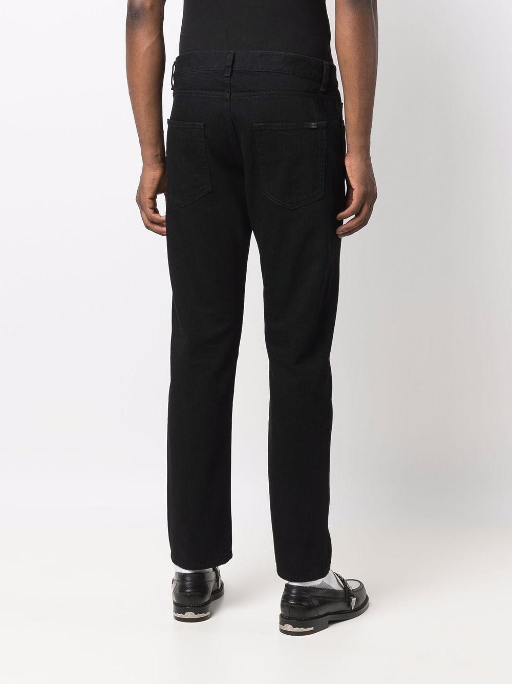 Black cotton cropped straight-leg jeans 670614YF899 1220 SAINT LAURENT