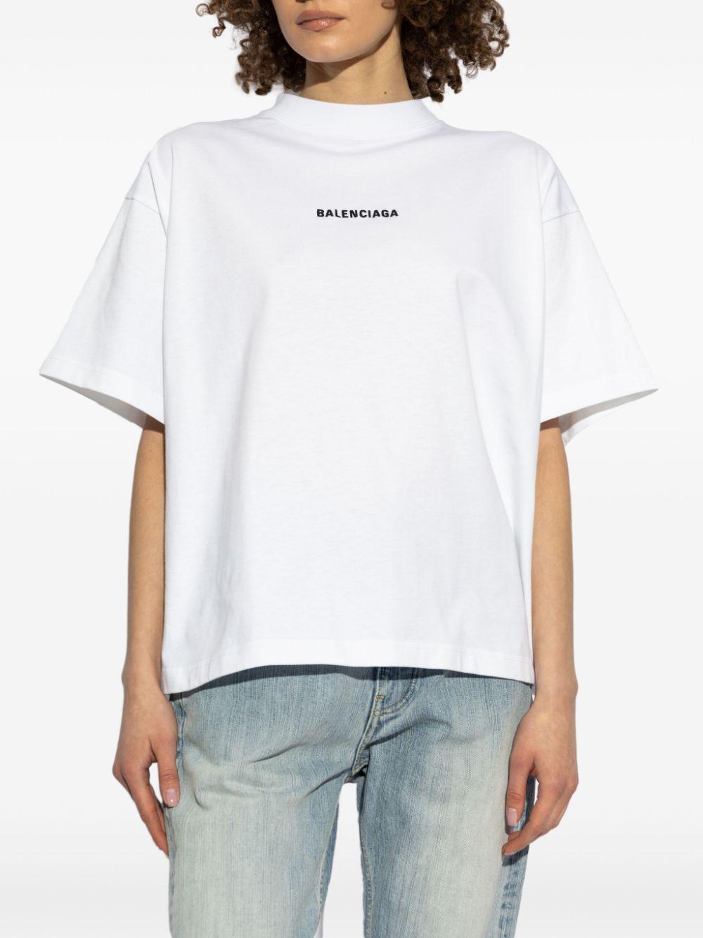 White logo-embroidered T-shirt 818431. TPVK19040 BALENCIAGA