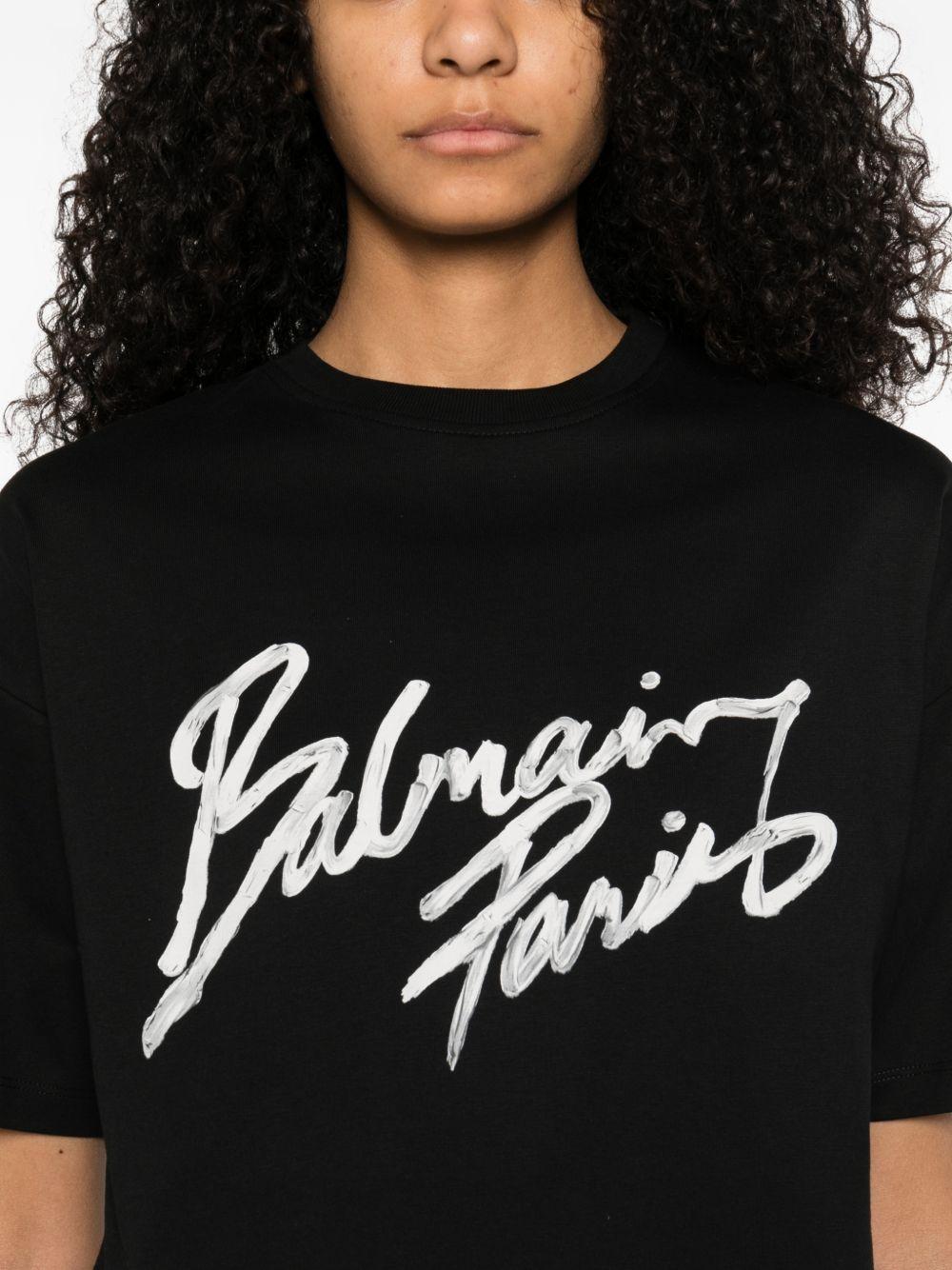 graphic-print t-shirt GF1EE145BD41 EAB BALMAIN