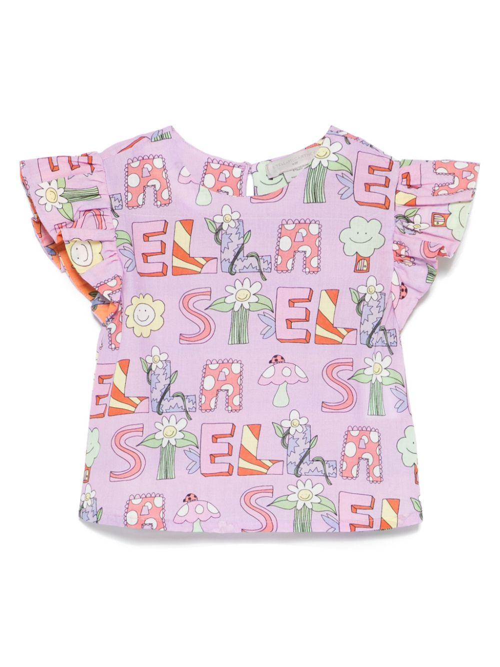 Graphic-print top<BR/><BR/><BR/> TW5A12 Z2566567MC STELLA McCARTNEY KIDS