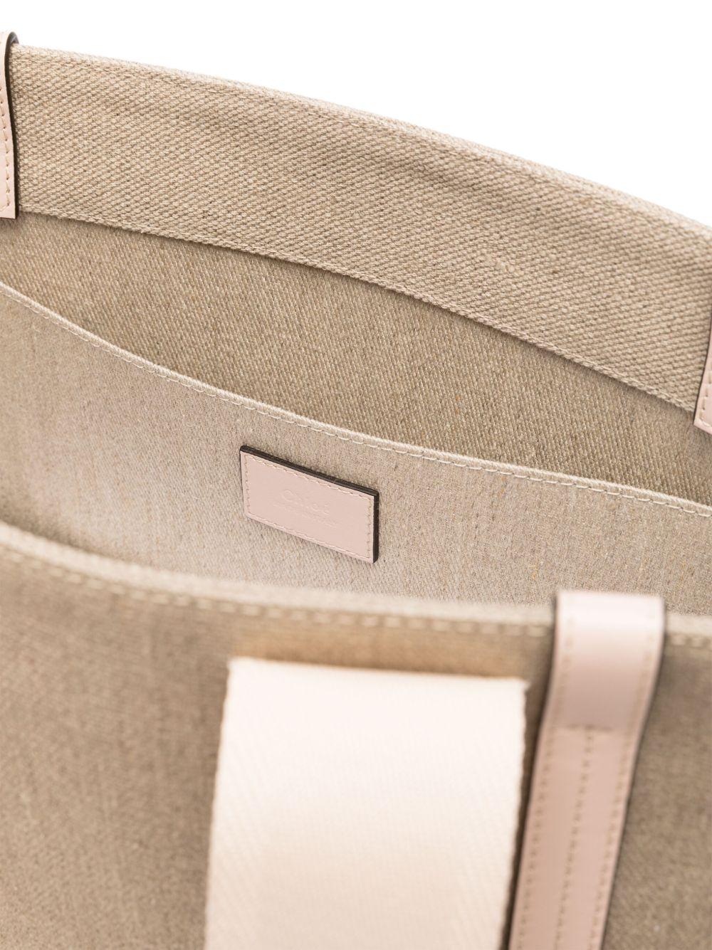 Woody medium linen tote bag CHC22AS383I26 6J5 CHLOÉ