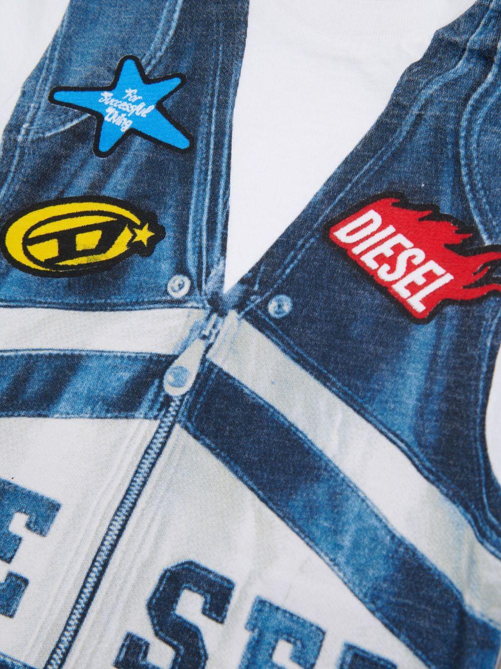 Cotton T-shirt with print and patches K00759KYAYST ELTIBK100 DIESEL KIDS