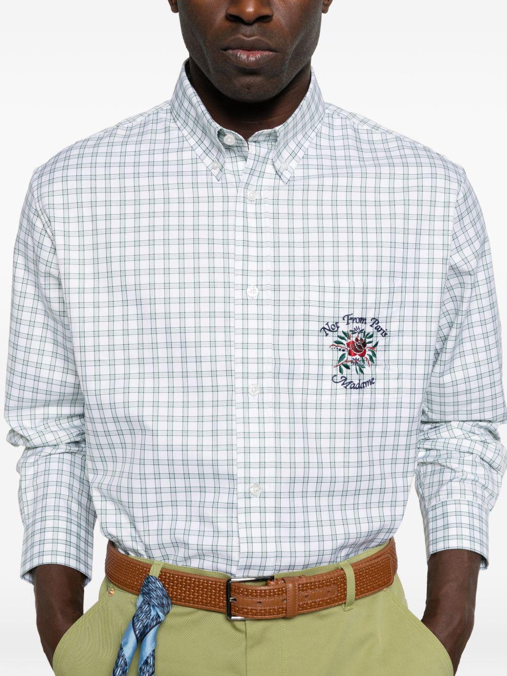 Checked Shirt with Embroidered Logo J-SH240 CO228GN DRÔLE DE MONSIEUR