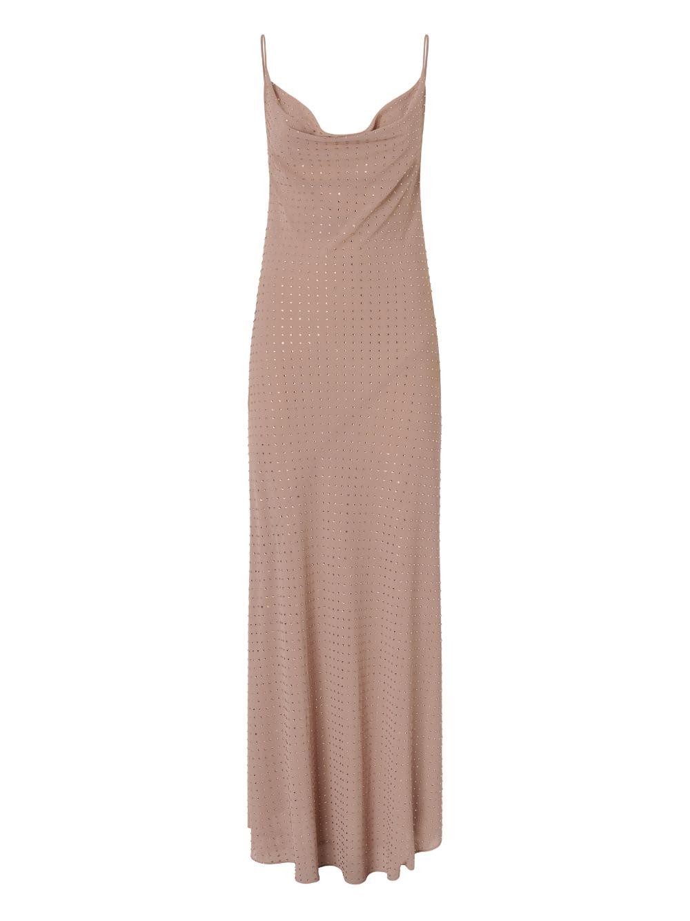 Long slip dress with rhinestones 106299 A32XQ24 PINKO