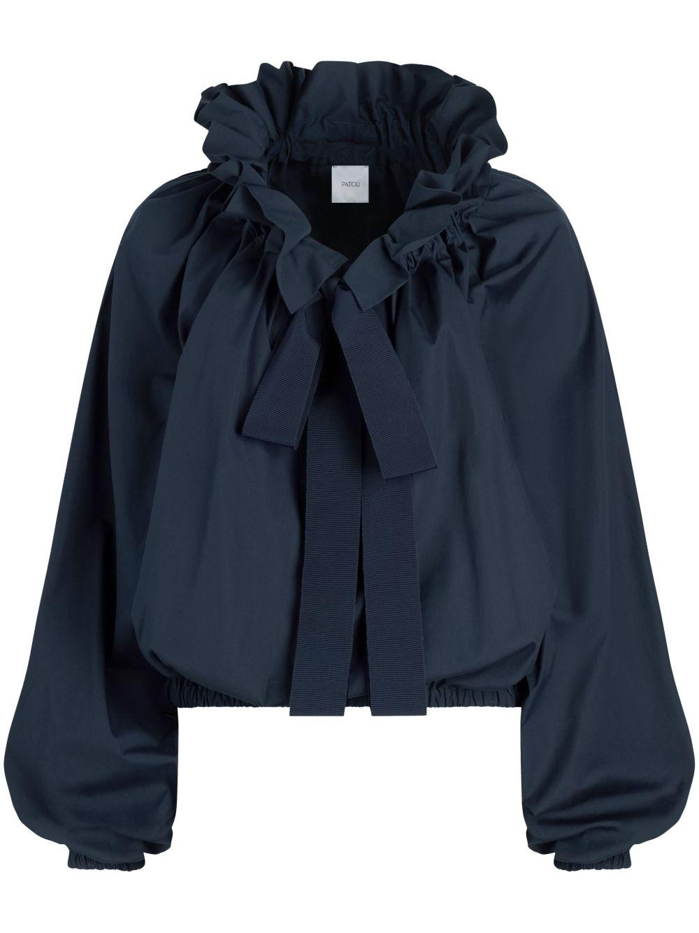 Iconic drawstring poplin top<BR/><BR/> TO0170017 699N PATOU