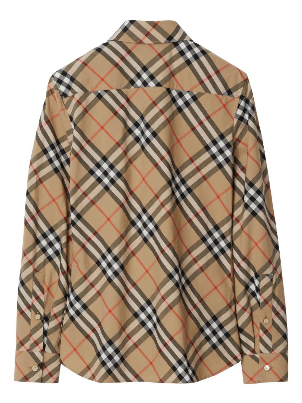Check-pattern cotton shirt<BR/><BR/><BR/> 8087629 B9368 BURBERRY