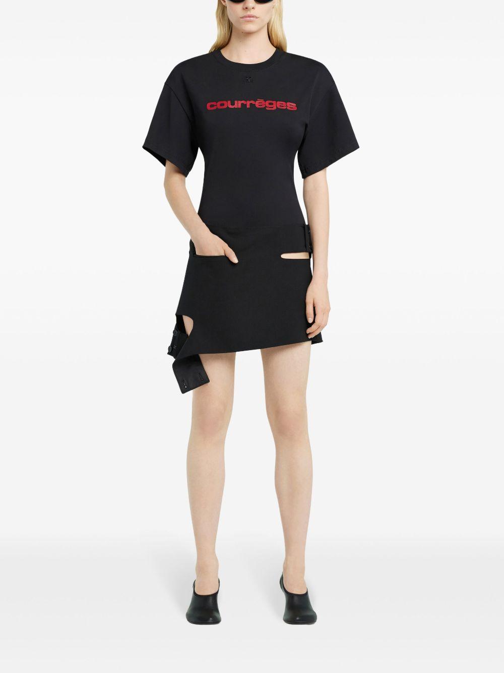 Logo-print T-shirt<BR/><BR/><BR/> 125JTS168JS0112 B087 COURRÈGES
