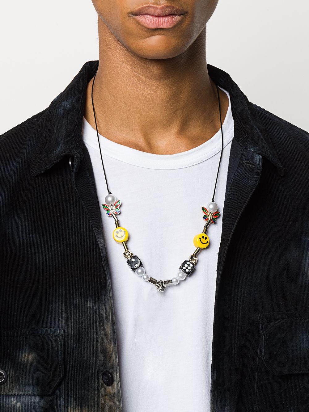 Necklace with pearl details and smiles EVAE NECKLACE YELLOW *EVAE+