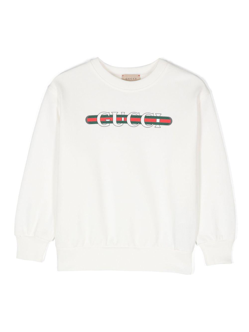 Logo-print cotton sweatshirt 793528 XJGPJ9214 GUCCI KIDS