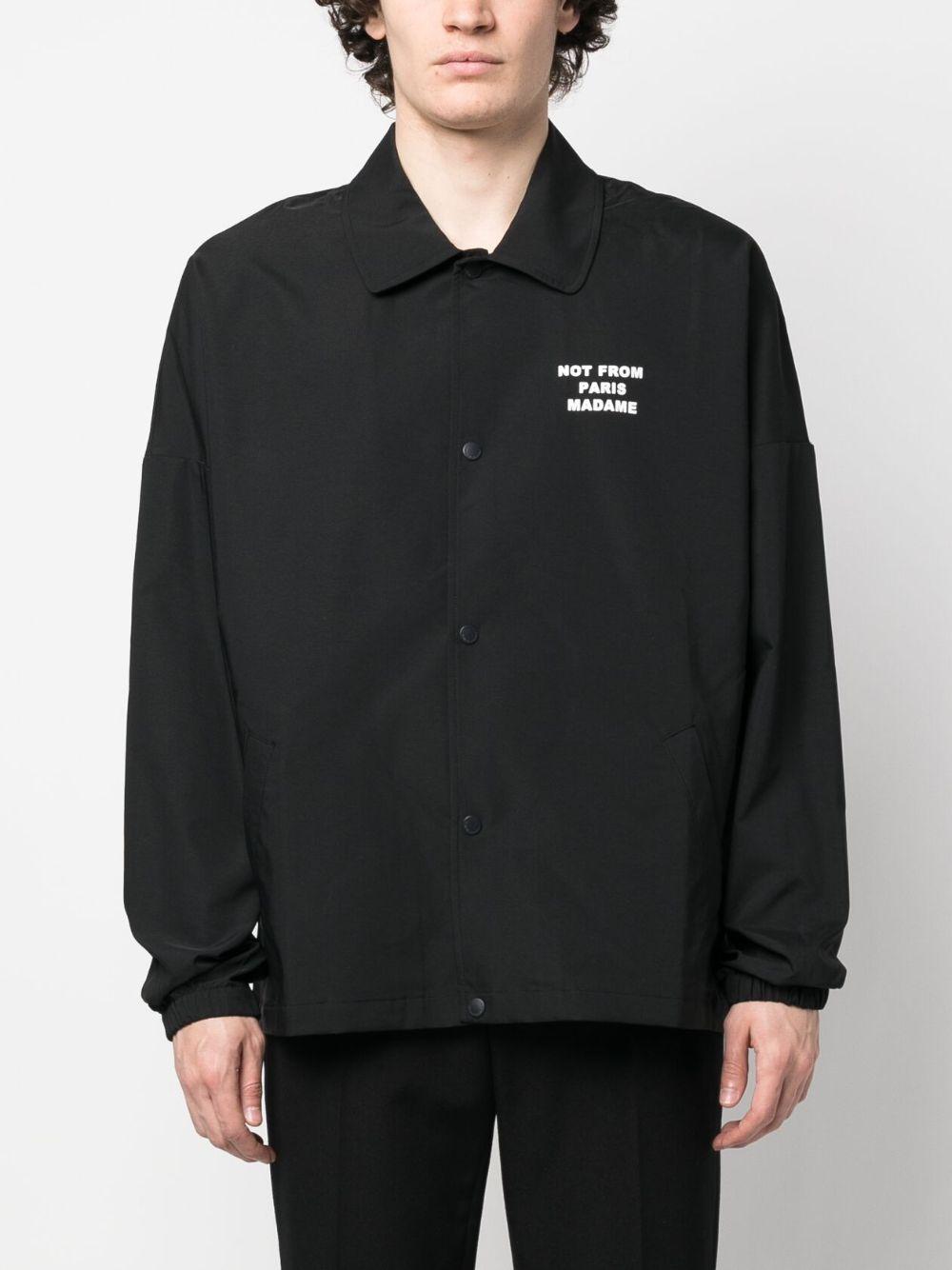 slogan buttoned jacket PERM-JT183 PA014BL DRÔLE DE MONSIEUR