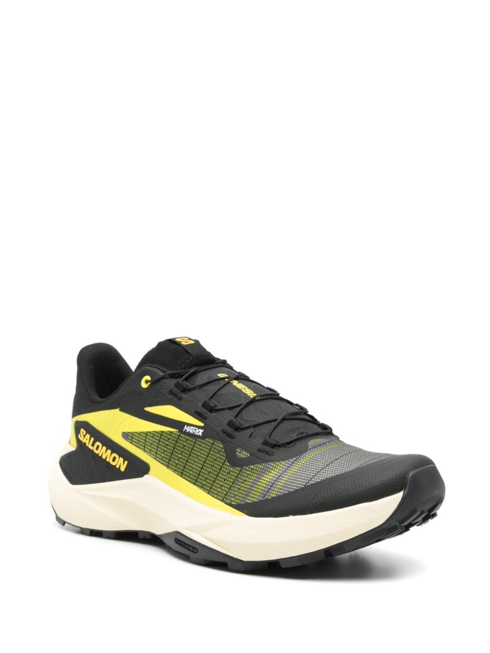 Genesis logo-print sneakers<BR/><BR/> L47443100 S BLACK/SULPHUR SPRING/TYELLO SALOMON