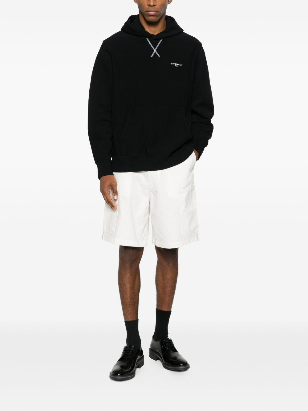 Couture Seam hoodie in fleece embroidered GIVENCHY Paris BMJ0NH3YS1 001 GIVENCHY