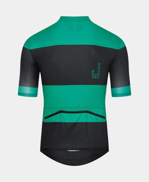 Angeline stripe ultralight cycling jersey ANGELINE BLACK GREEN CAFÉ DU CYCLISTE