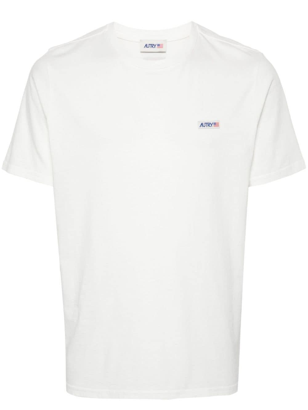 Logo-patch cotton T-shirt<BR/><BR/> TSPM 08CWCOTTON WHITE AUTRY
