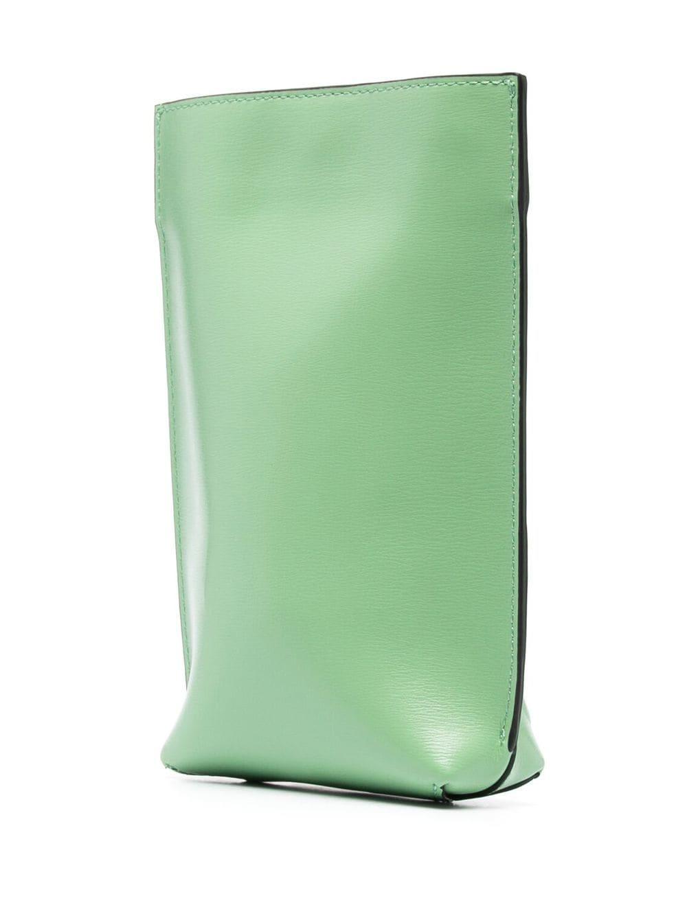 Green logo-embossed leather crossbody bag A4477 484 GANNI