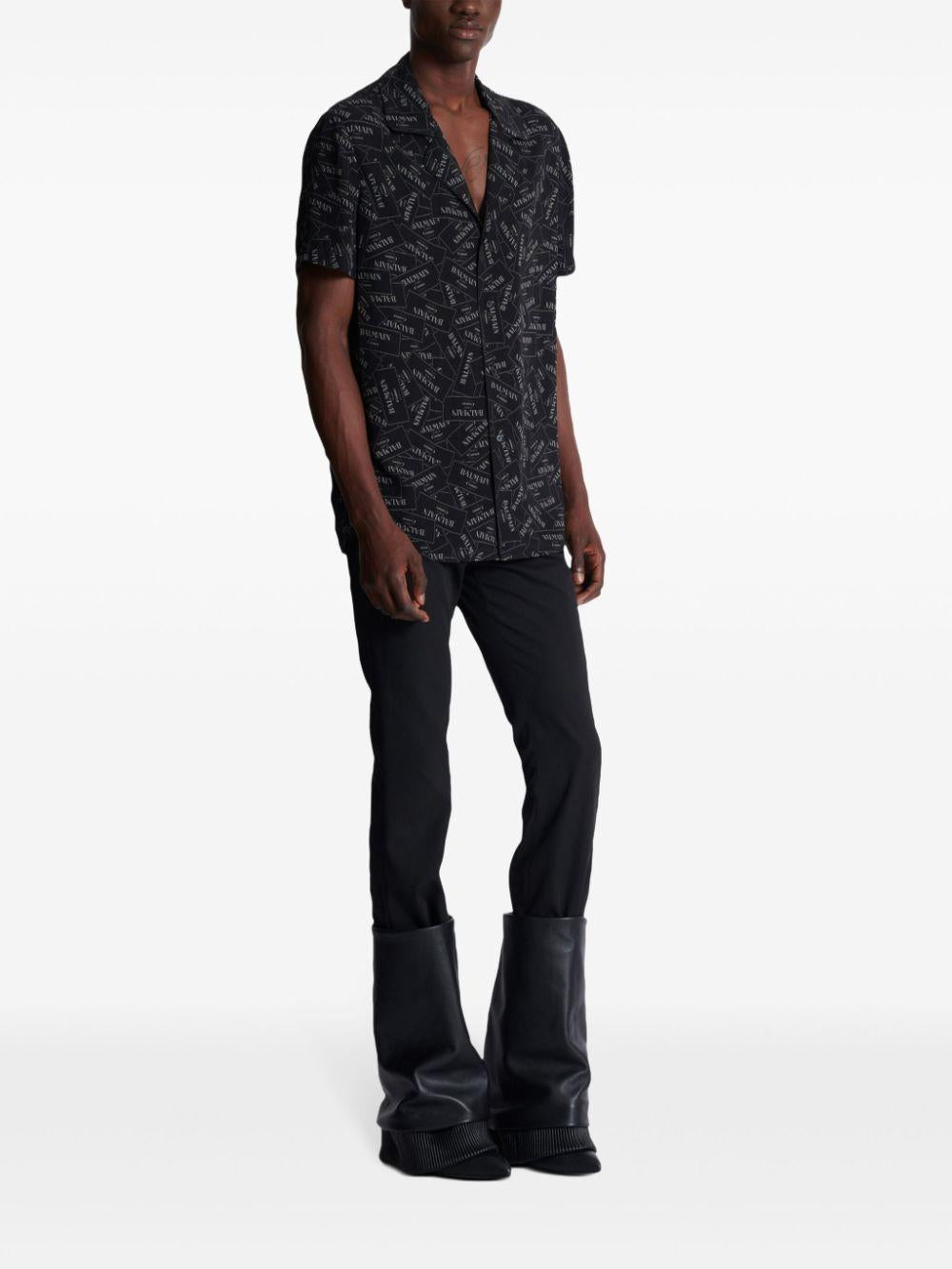 Logo all-over shirt EH1HN070VH56 EAB BALMAIN