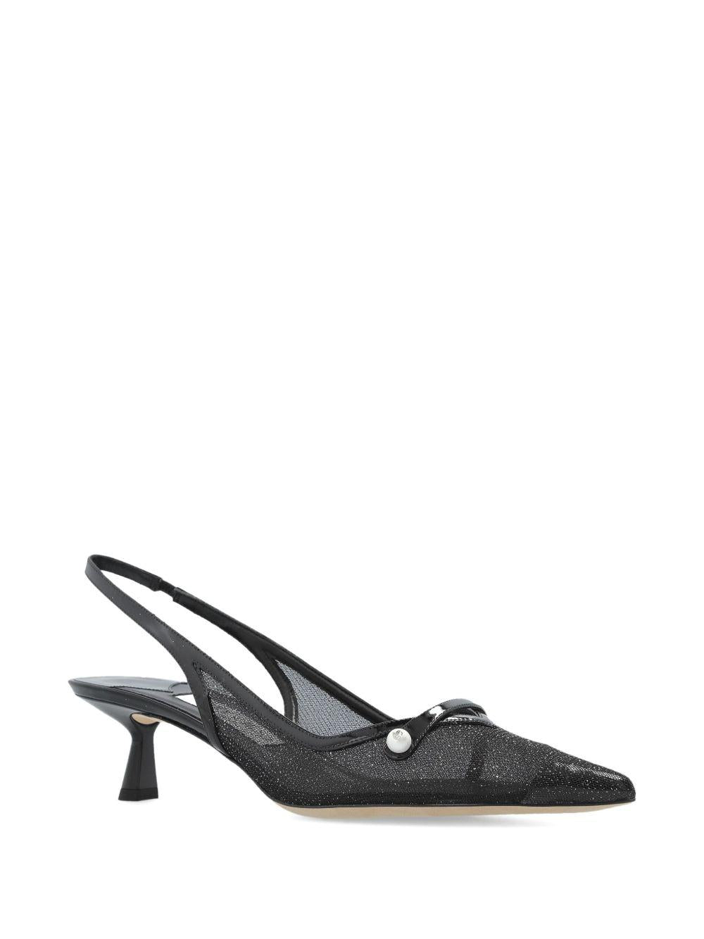 Patent Leather and Mesh Slingbacks AMITA45JVV BLACK/BLACK JIMMY CHOO
