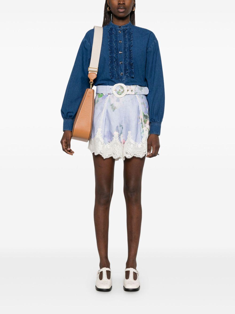 Denim shirt with ruffles<BR/><BR/><BR/> 6B3DB02X94C 558 VALENTINO GARAVANI