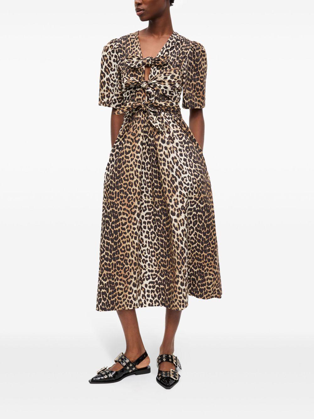 Leopard-print midi dress<BR/><BR/><BR/> W0373 943 GANNI
