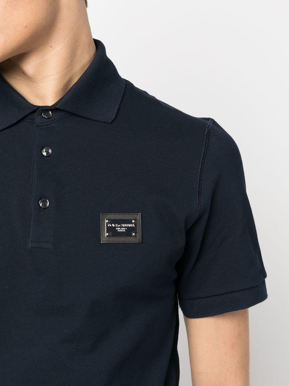 Cotton piquet polo shirt with logo plaque G8PL4T G7F2HB0665 DOLCE & GABBANA