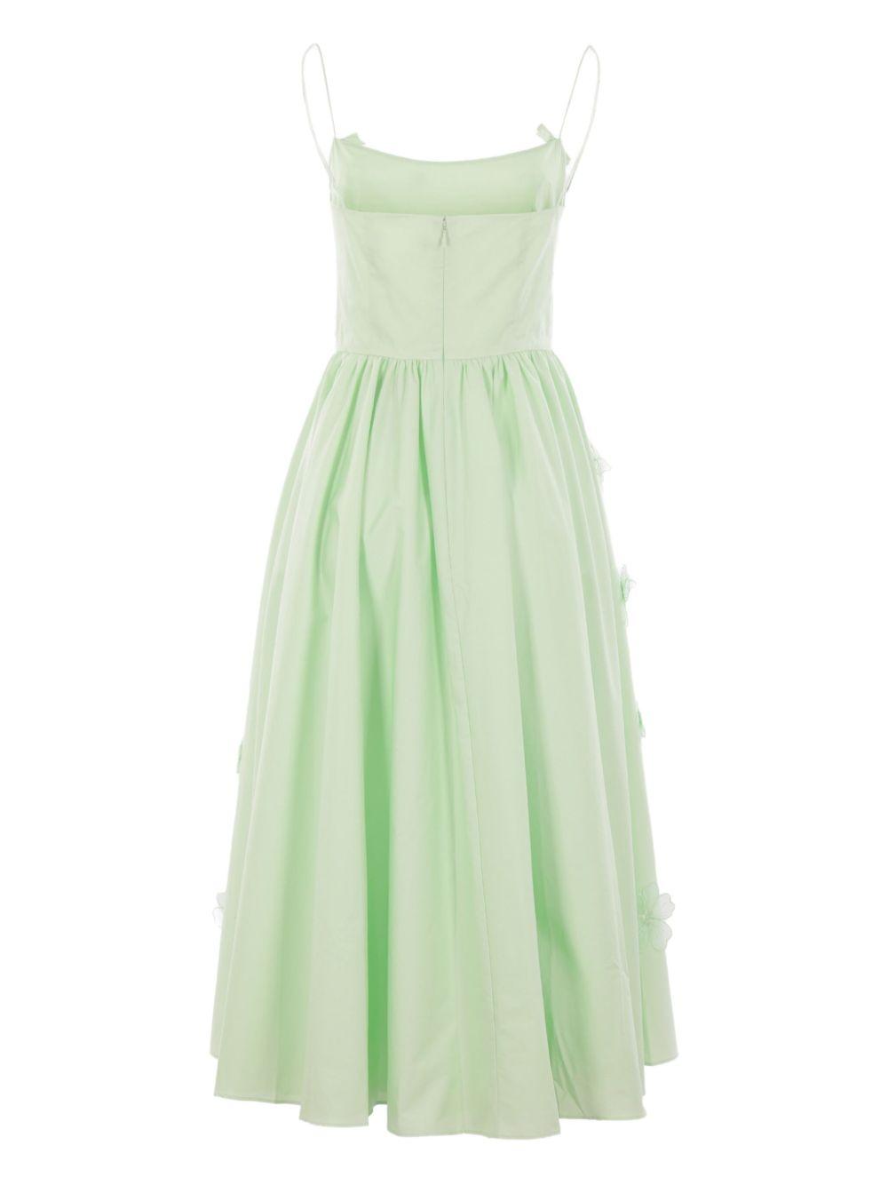 Cotton midi dress<BR/><BR/> 038M GREEN SELF-PORTRAIT