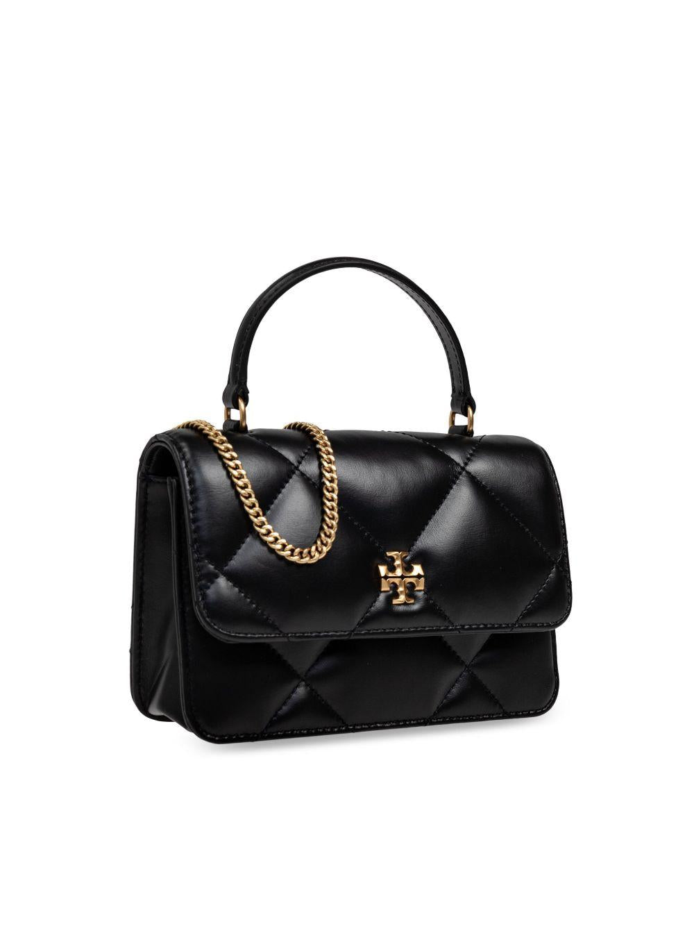 Kira Mini Wallet with Chain and Top Handle with Trapezoid Quilting 158326 001 TORY BURCH