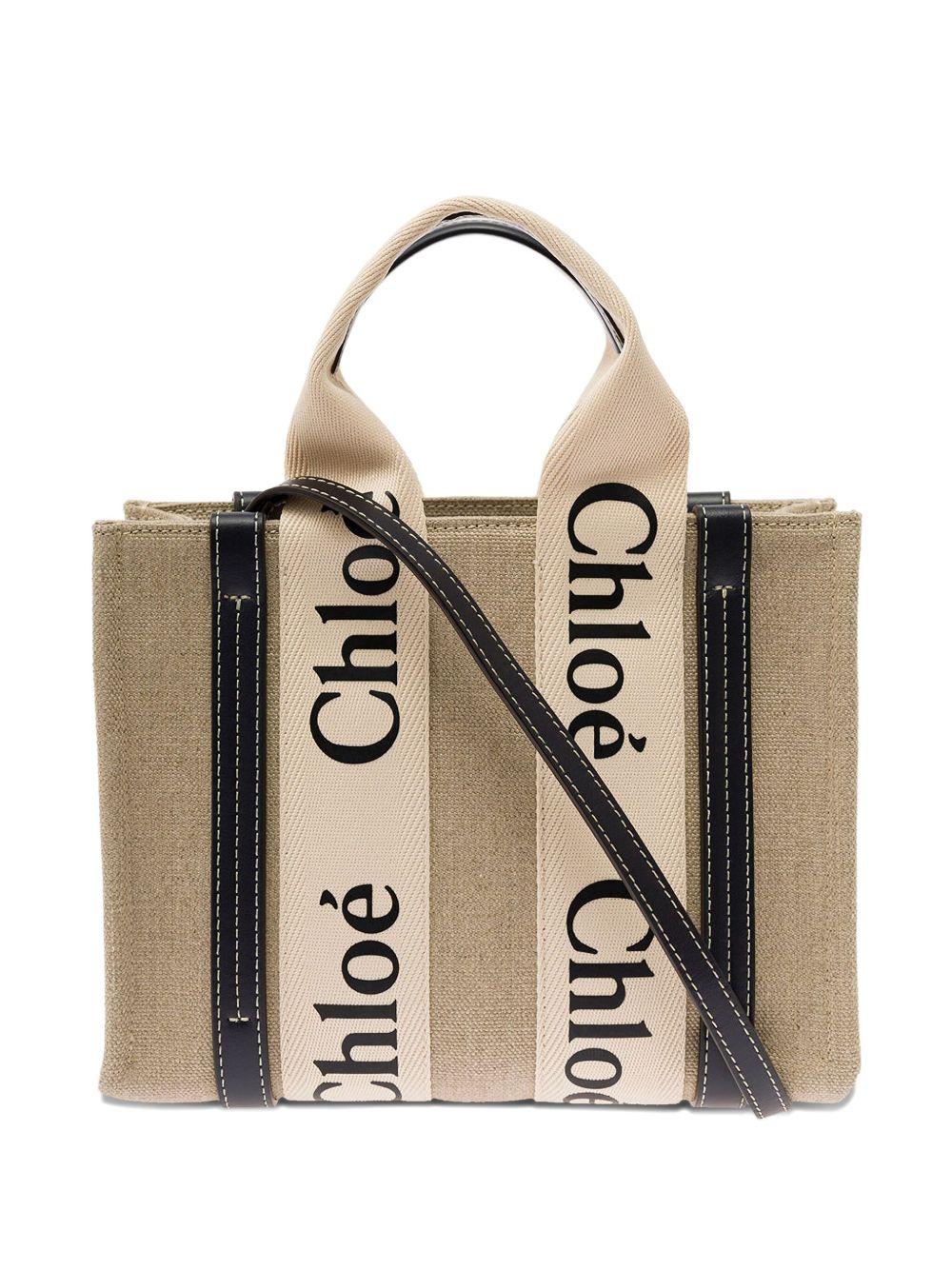 Woody small linen tote bag CHC22AS397I26 91J CHLOÉ