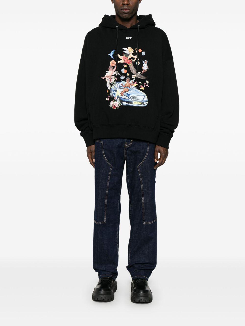 Fresco Car Skate hoodie<BR/><BR/><BR/> OMBB085S25FLE004 1001 OFF-WHITE
