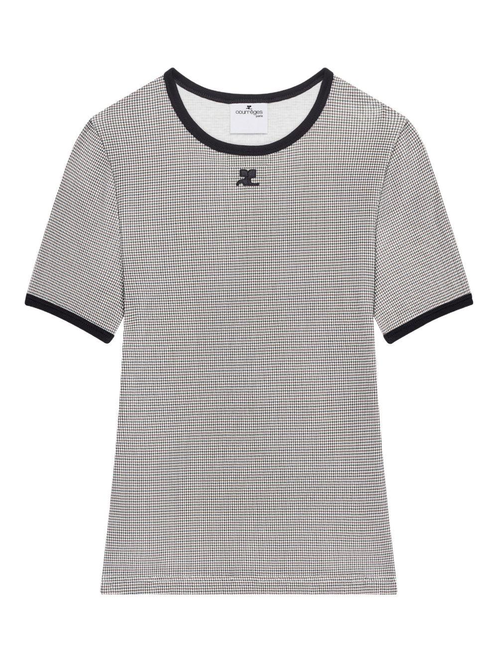 houndstooth T-shirt 126JTS017JS0223 B217 COURRÈGES