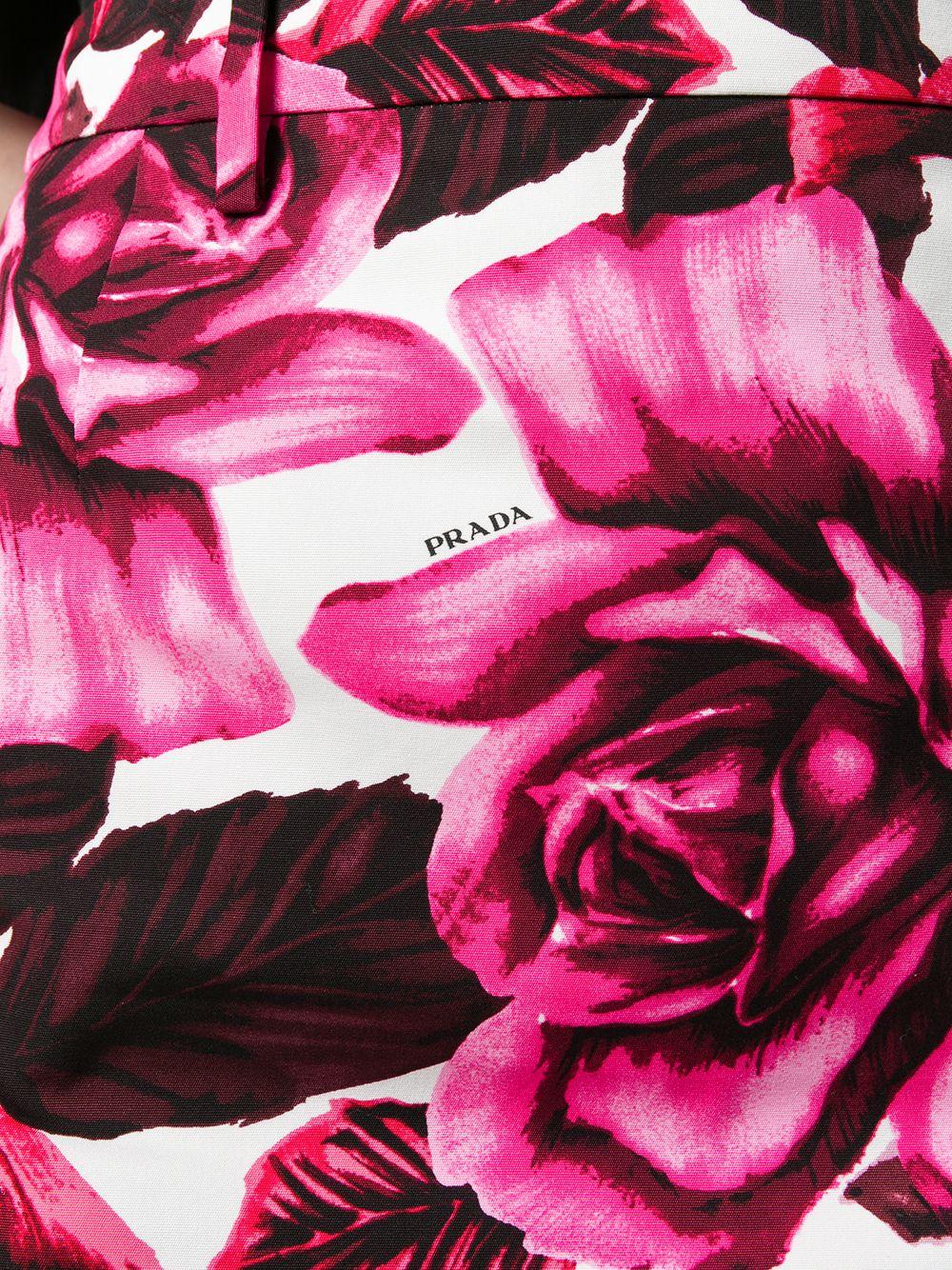 Floral-print quilted satin skirt P105QS192 1U6OF0T08 PRADA