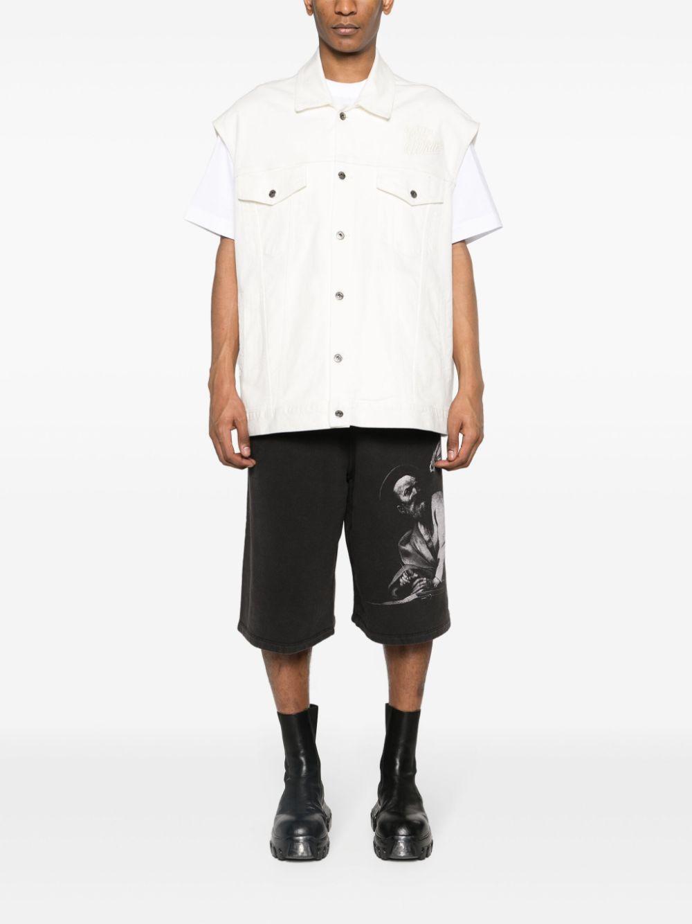 S. Matthew cotton track shorts<BR/><BR/><BR/> OMCI016C99FLE001 1077 OFF-WHITE
