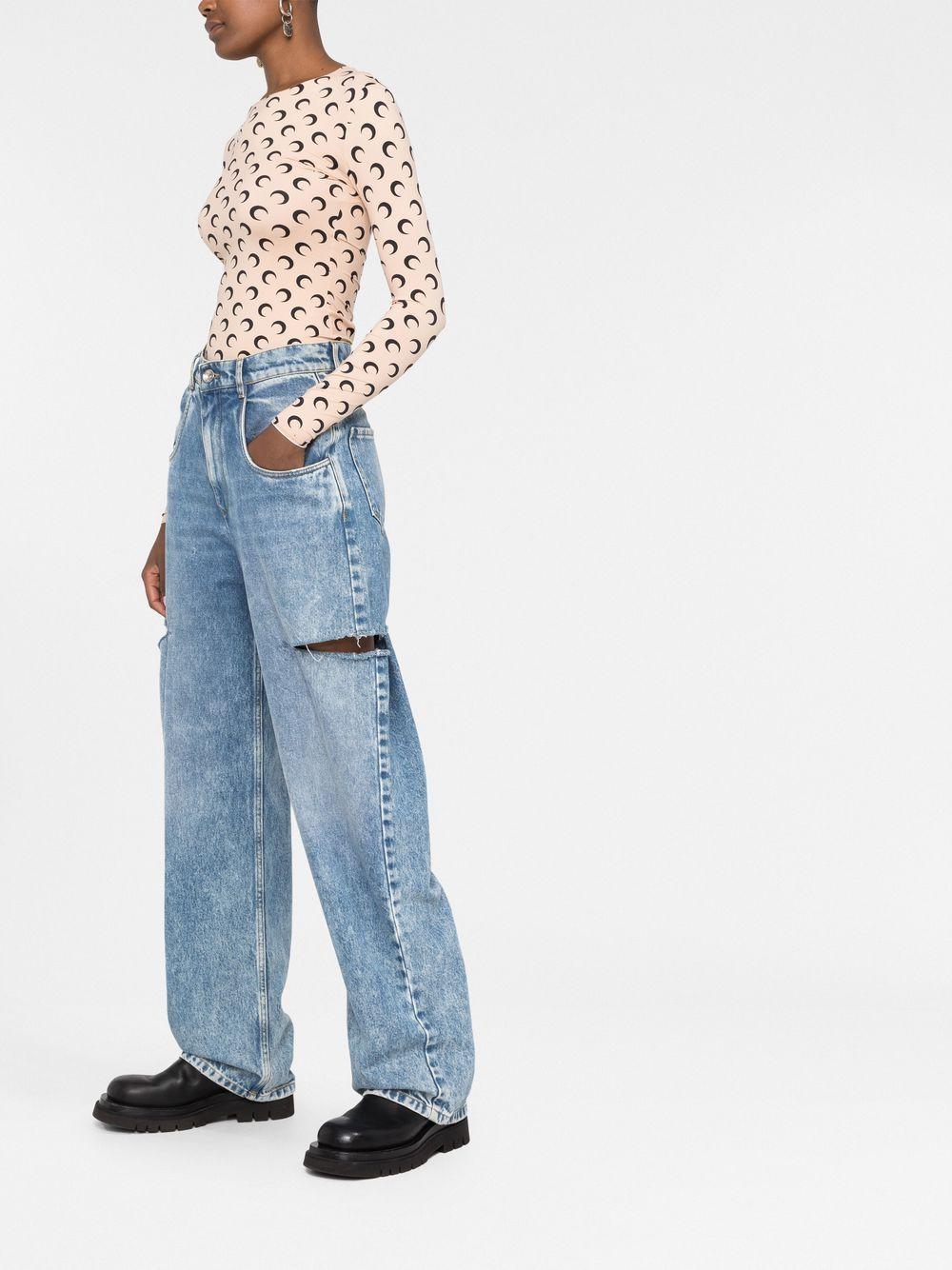 Moon printed jersey top WTS006A CJER0001TA10 MARINE SERRE