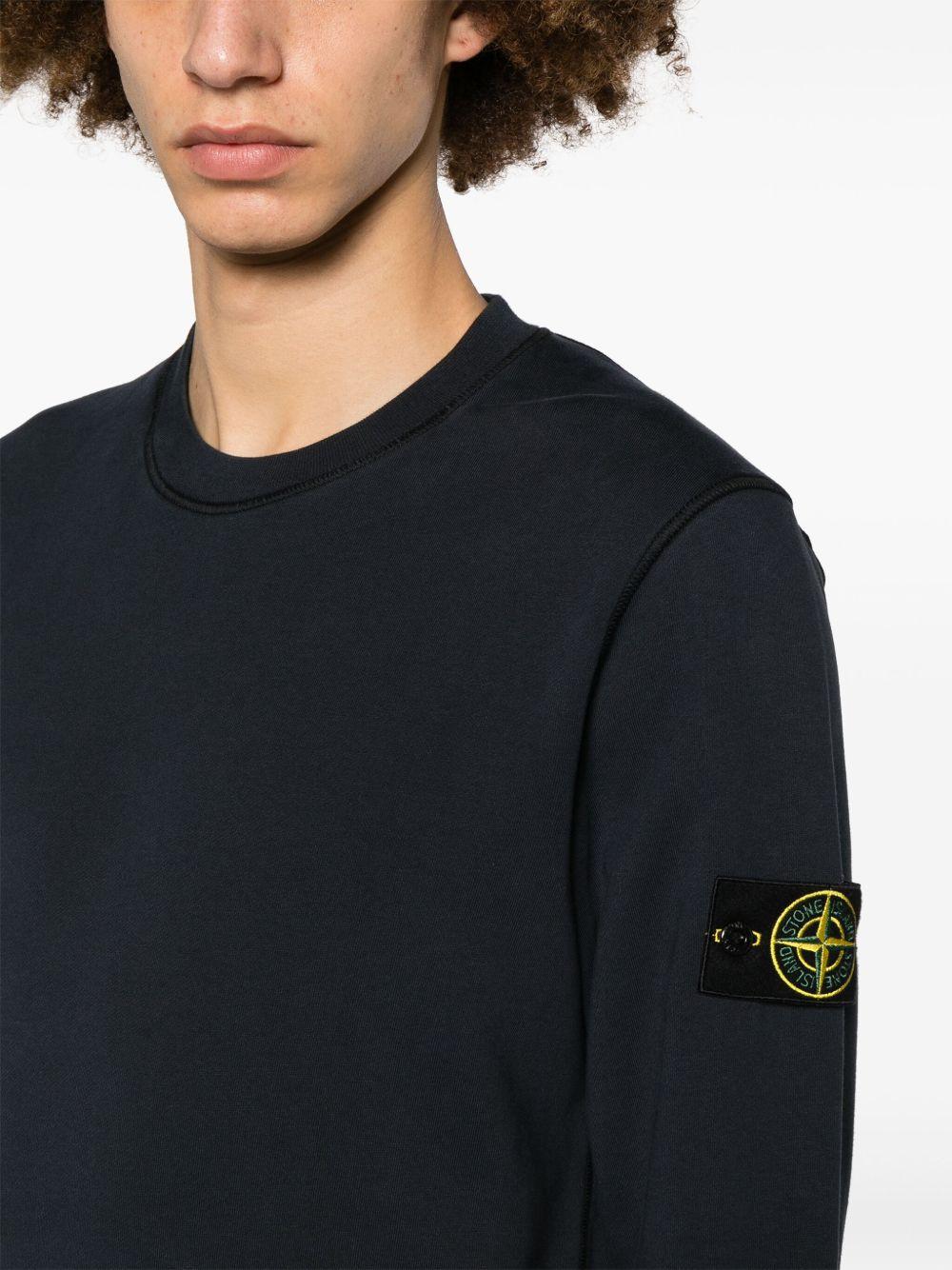 Compass-appliqué cotton sweatshirt<BR/><BR/><BR/> 6100044 S0051V0020 STONE ISLAND
