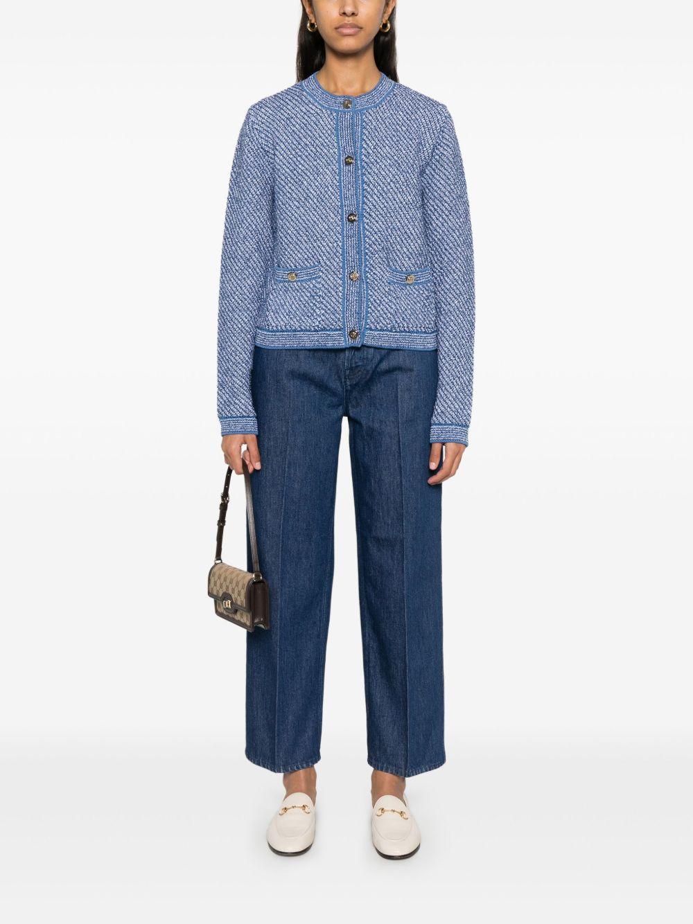Fine cotton crewneck cardigan 818643 XKENR4179 GUCCI