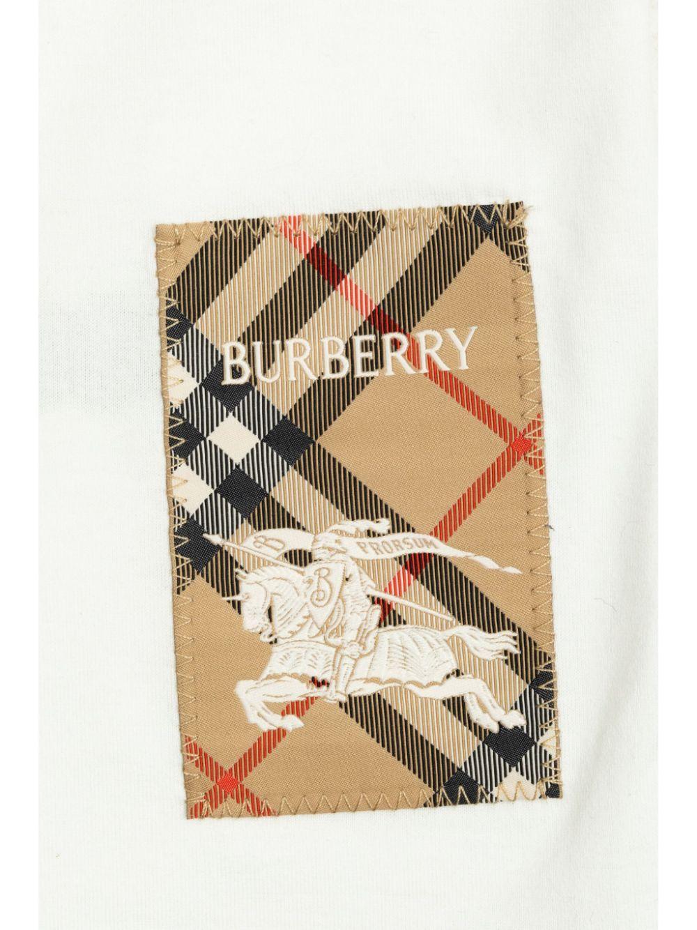 Check-tag cotton T-shirt<BR/><BR/><BR/> 8100457 A1464 BURBERRY KIDS