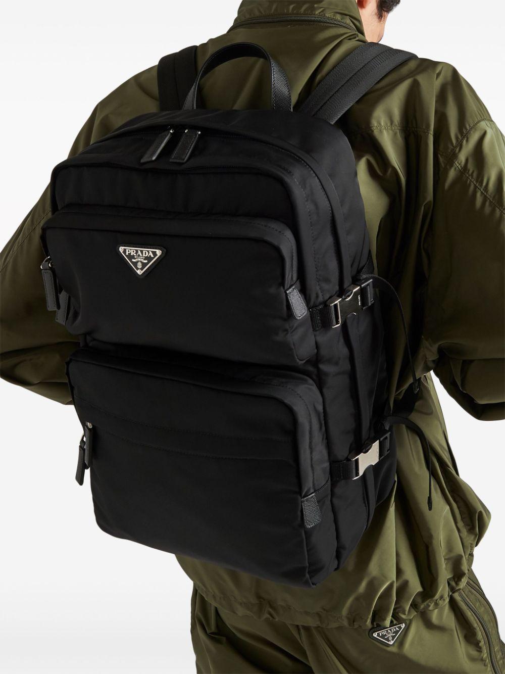 Re-Nylon Saffiano leather backpack<BR/><BR/><BR/> 2VZ101 2DMGF0002 PRADA
